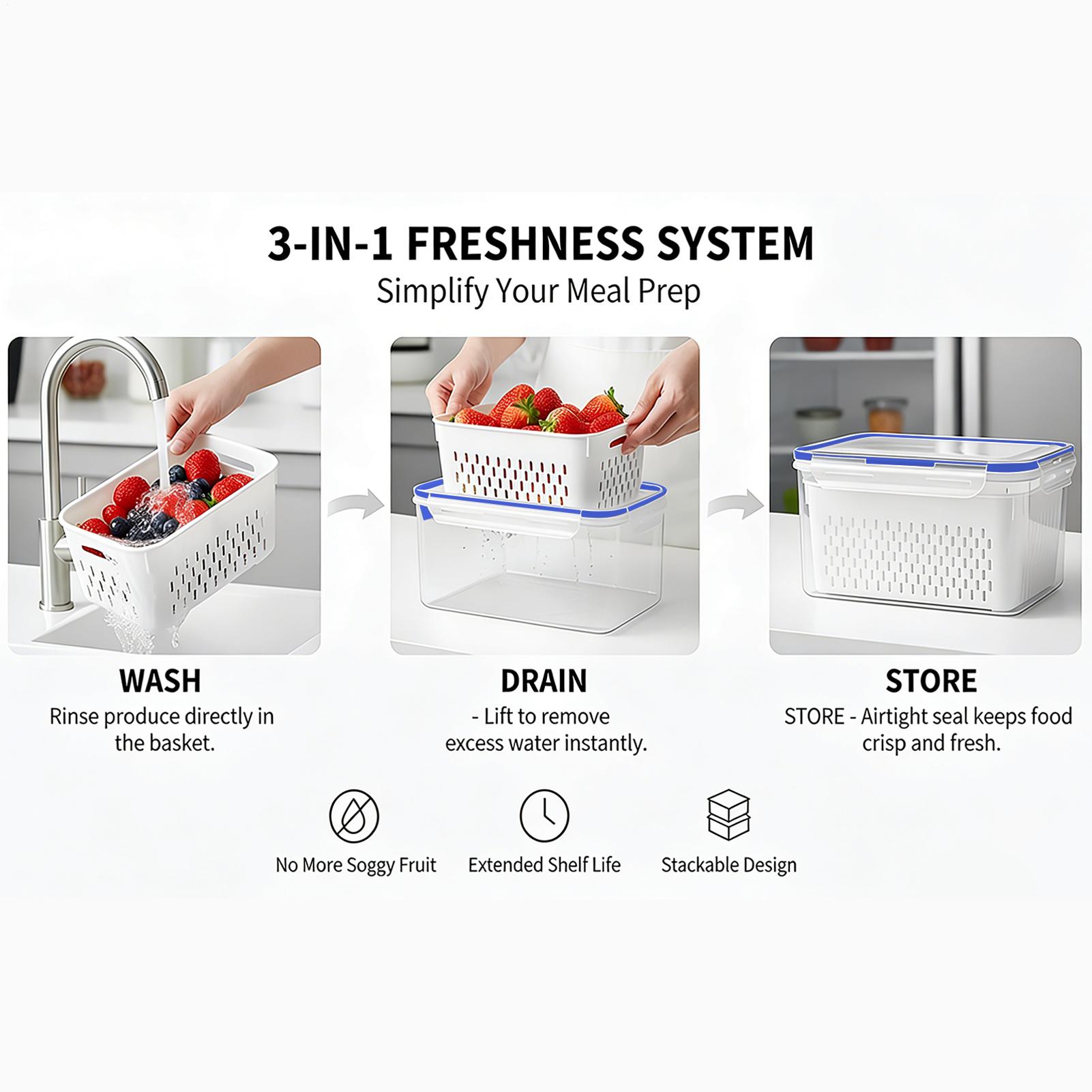 Food Storage Vegetables - 4 in 1 식품 보관 용기
