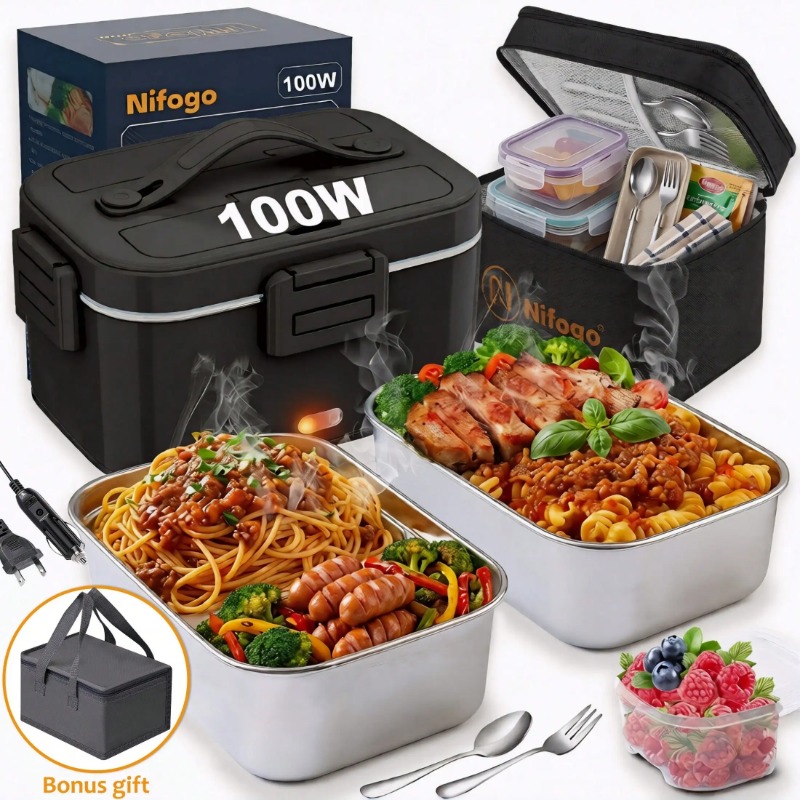 Food Storage Bag Organizer - 100W 전기 가열 도시락, 1.8L 304