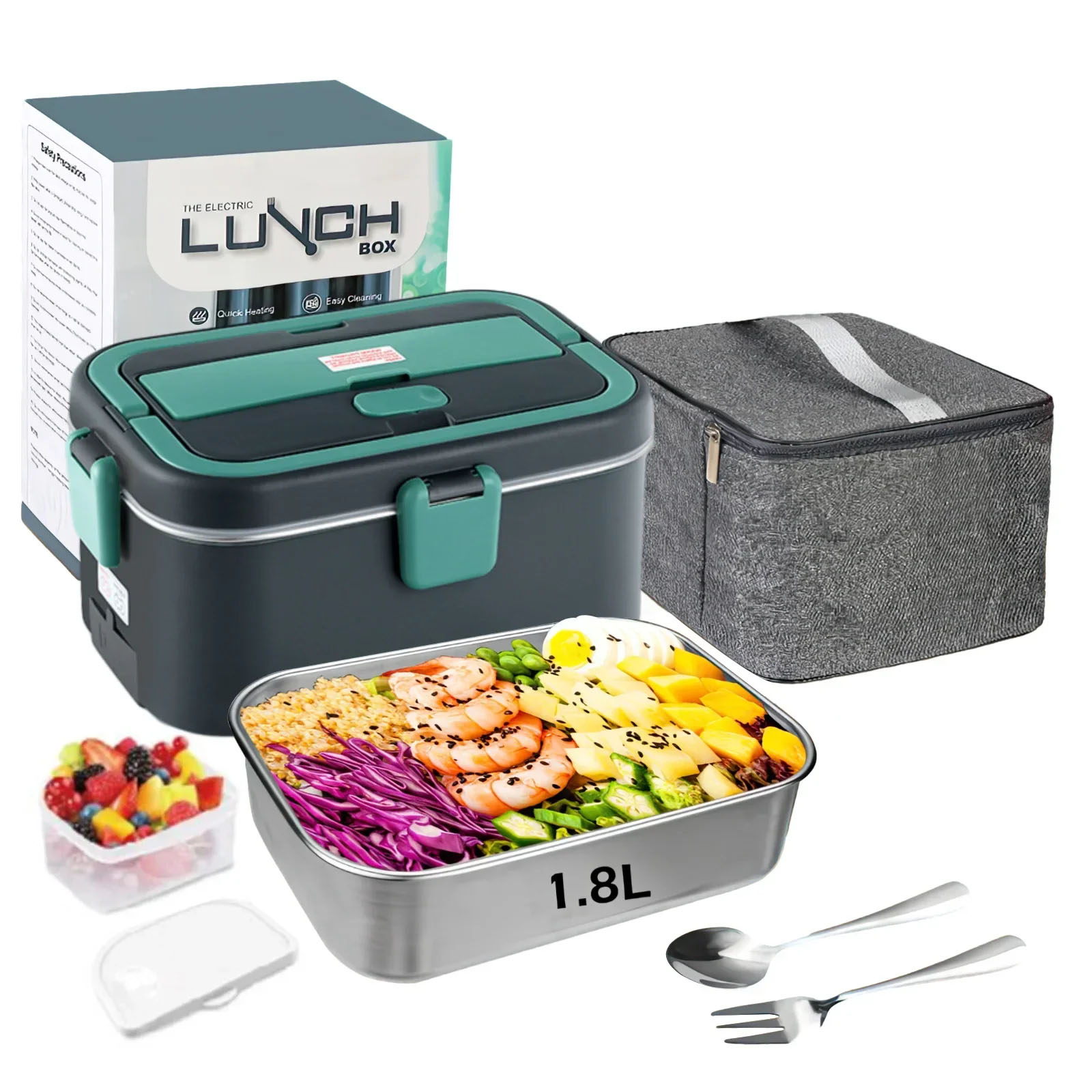 Food Storage Camping - 전기 도시락 상자 식품 워머 1.8L
