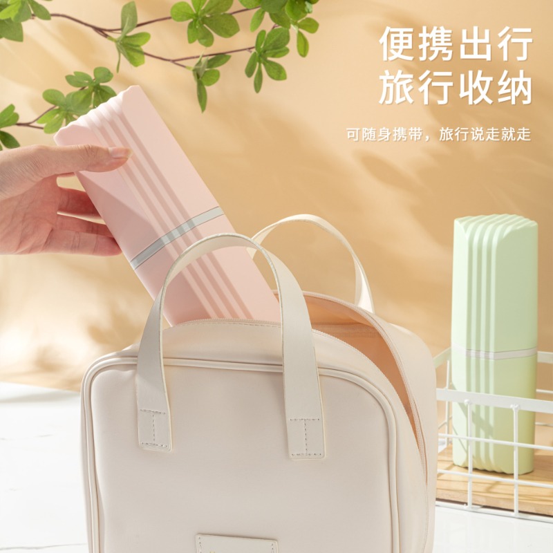 Food Storage Camping - 뚜껑이있는 솔리드 컬러 여행 칫솔 홀더