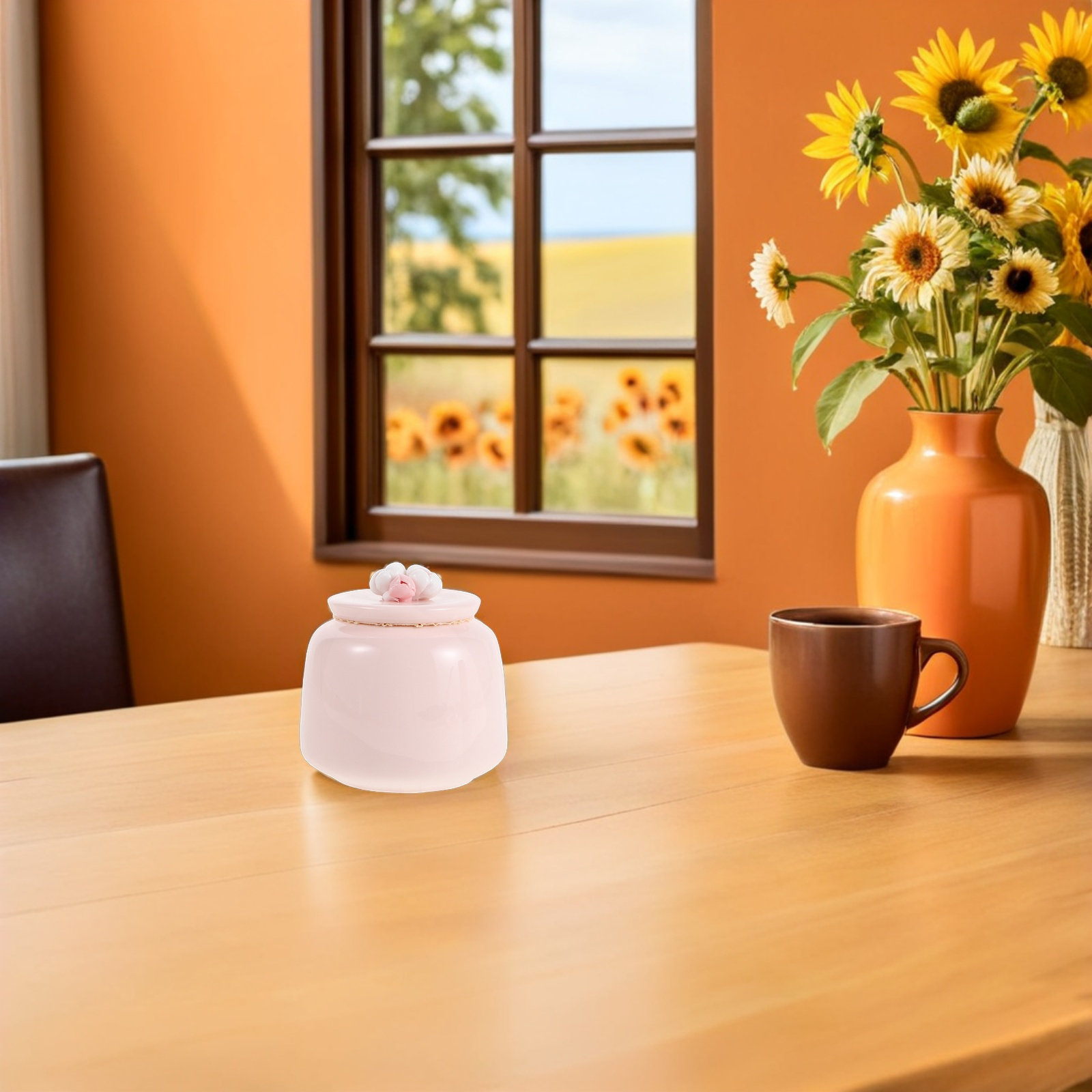 Food Storage Jars Airtight - 핑크색 세라믹 차 보관 용기, 도자기