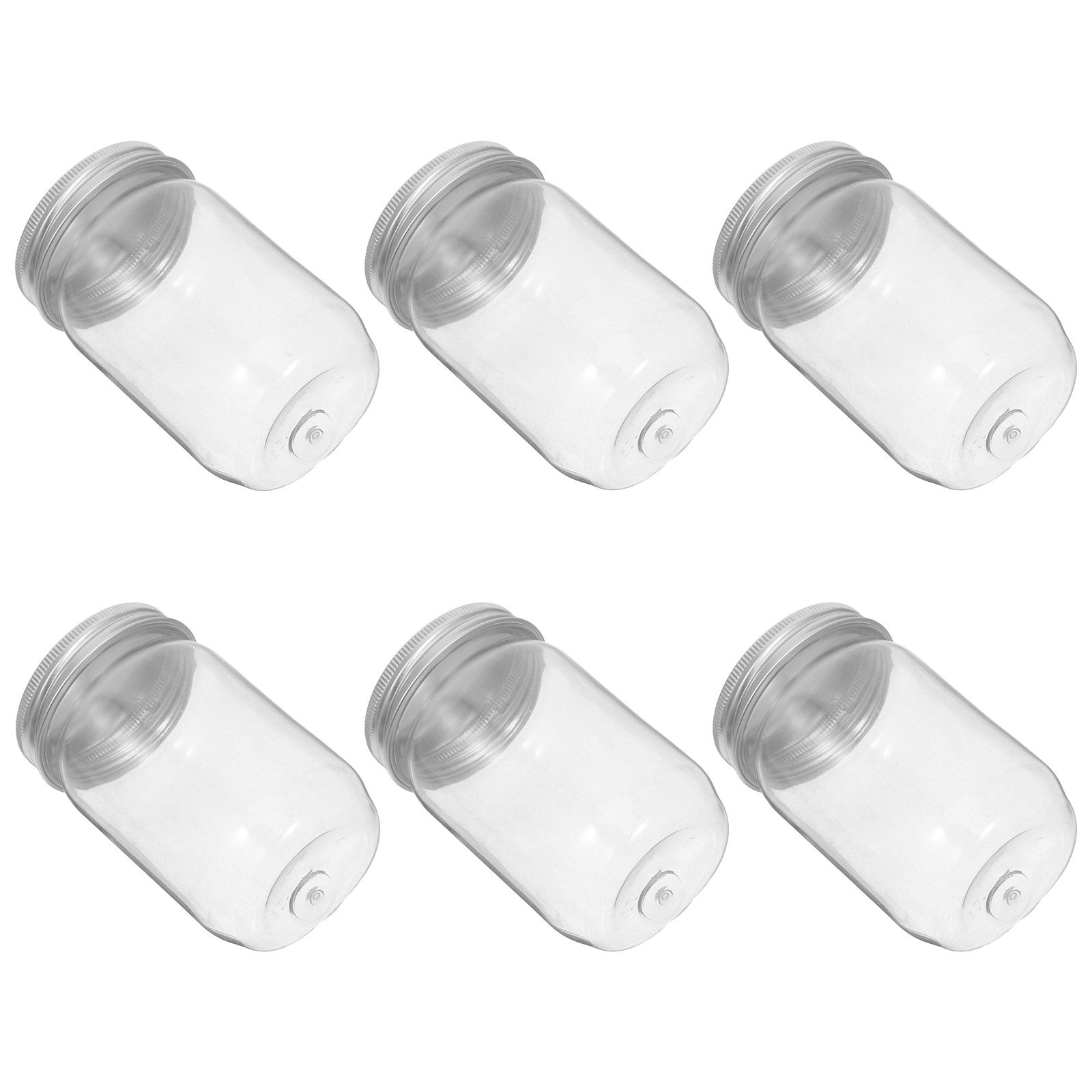 Food Storage Jars Airtight - 6Pcs 투명 플라스틱 메이슨 항아리(밀폐 뚜껑