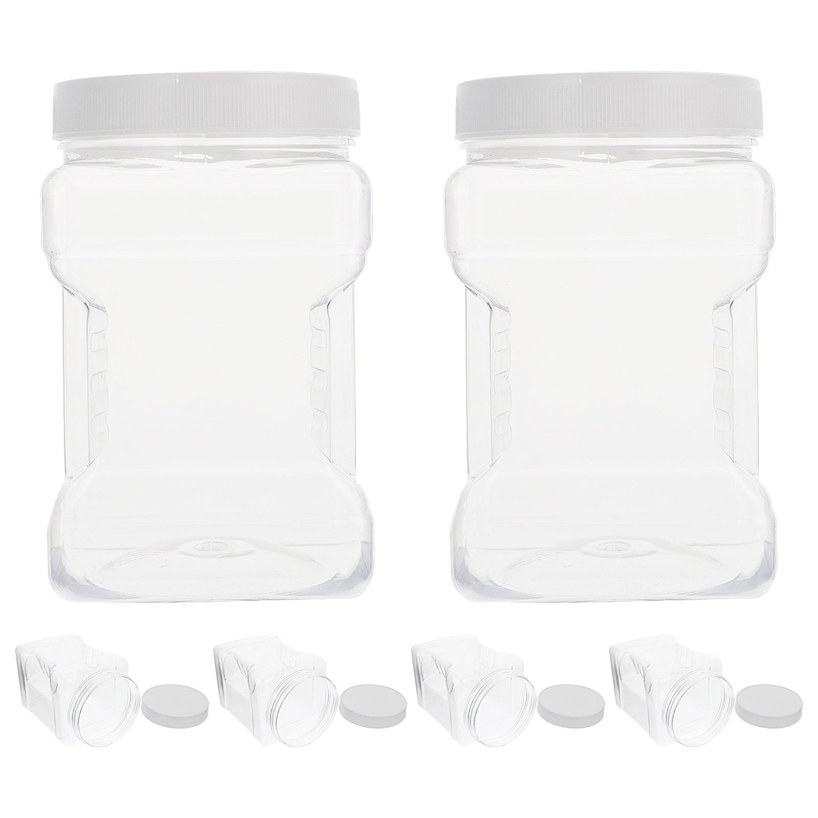 6개입 투명 사각 플라스틱 보관 용기, 밀폐형 넓은 입 - Food Storage Jars Airtight 리뷰 및 가격