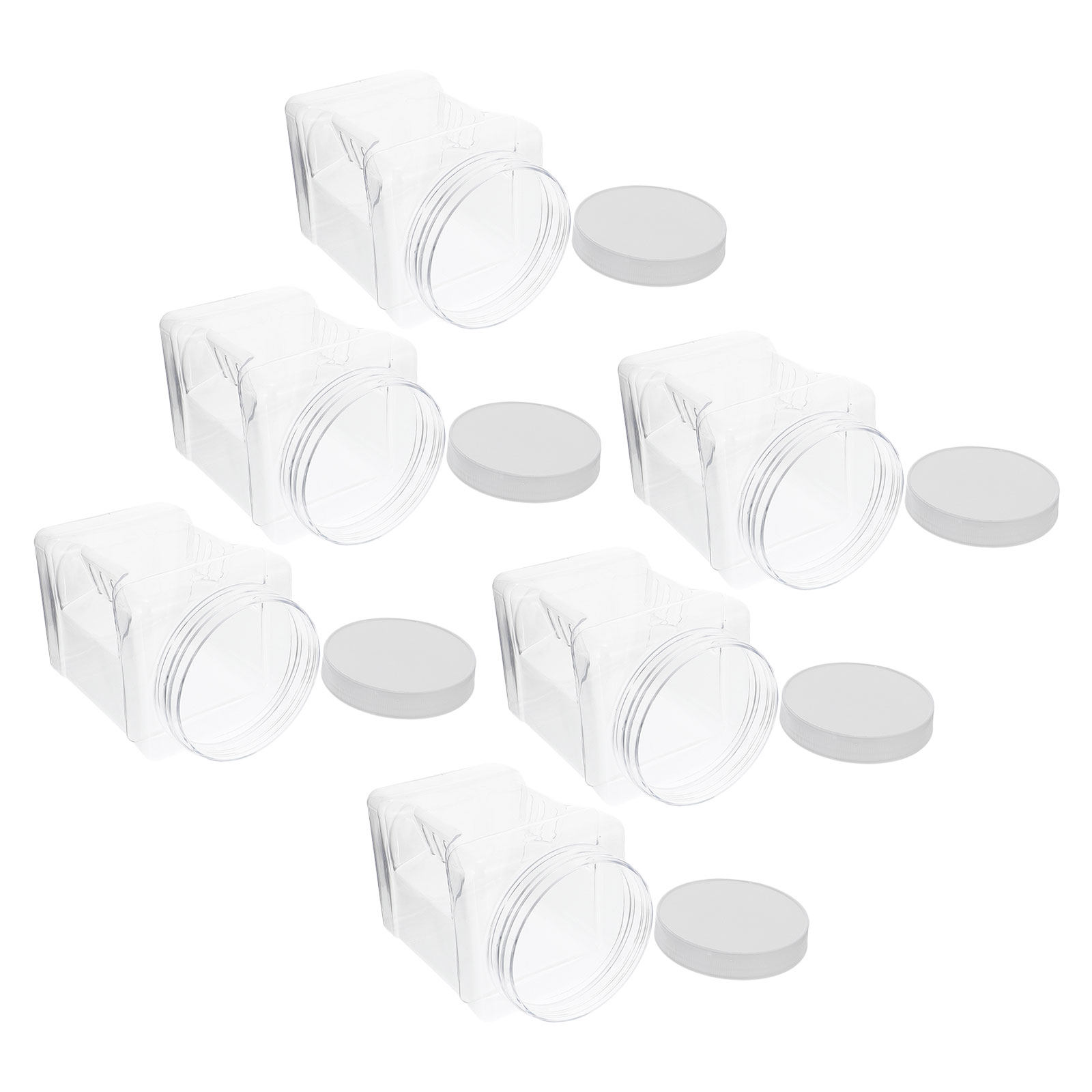 6개입 투명 사각 플라스틱 보관 용기, 밀폐형 넓은 입 - Food Storage Jars Airtight 리뷰 및 가격
