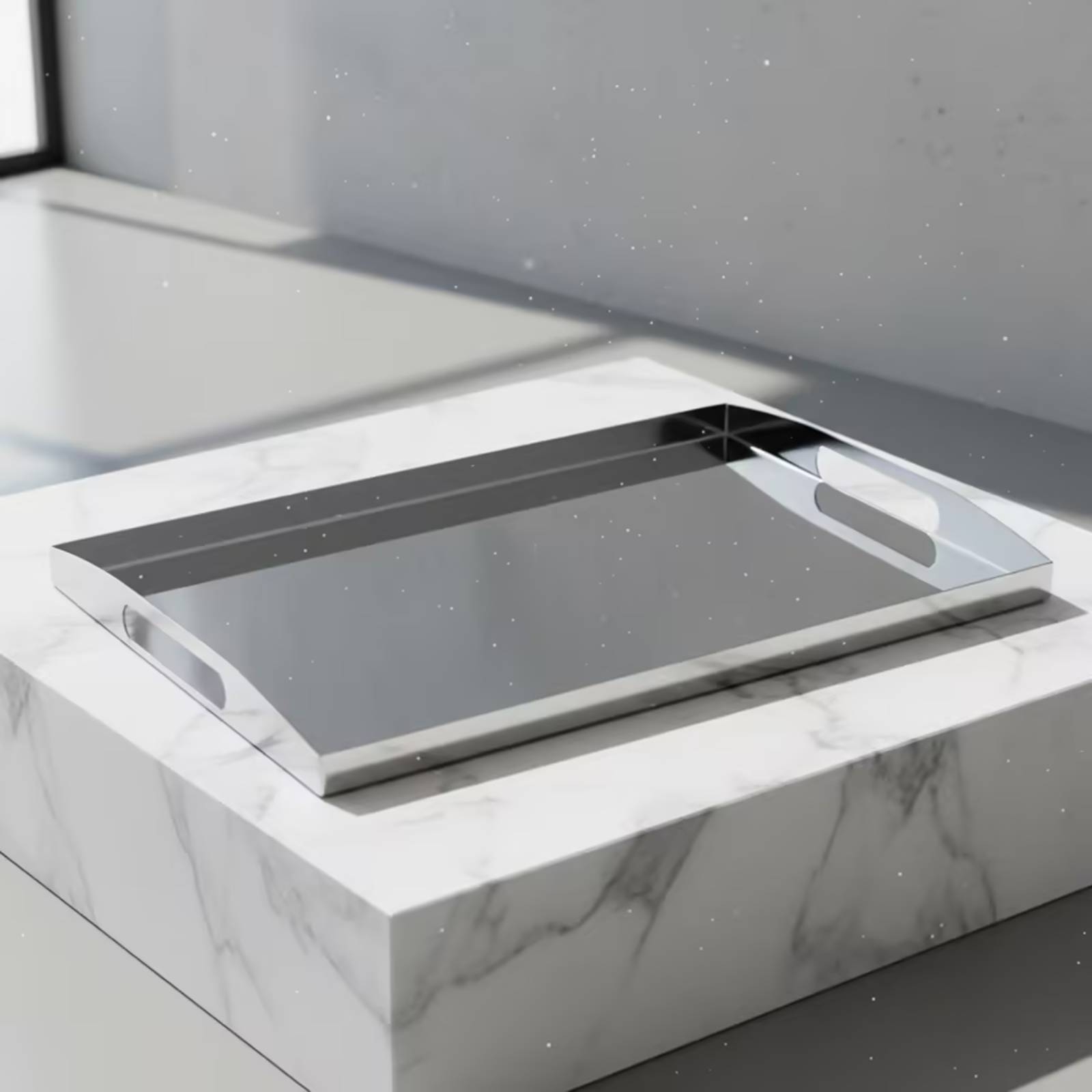 스테인리스 스틸 트레이 손잡이가 있는 거울형 트레이,  - Storage Food Tray 리뷰 및 가격