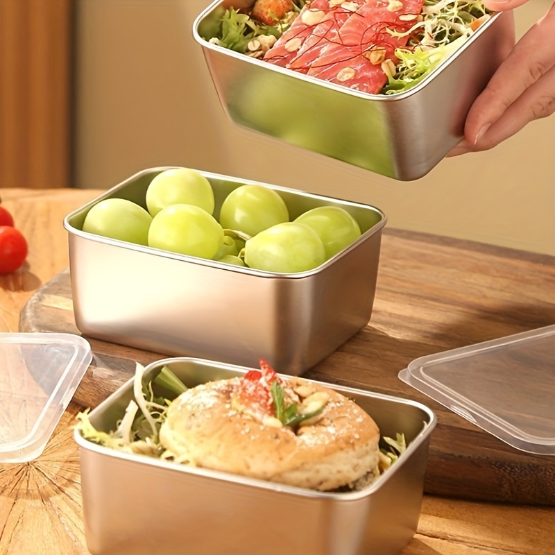 3/6개 스테인리스 스틸 직사각형 음식 보관 용기(뚜껑 - Storage Food Tray 리뷰 및 가격