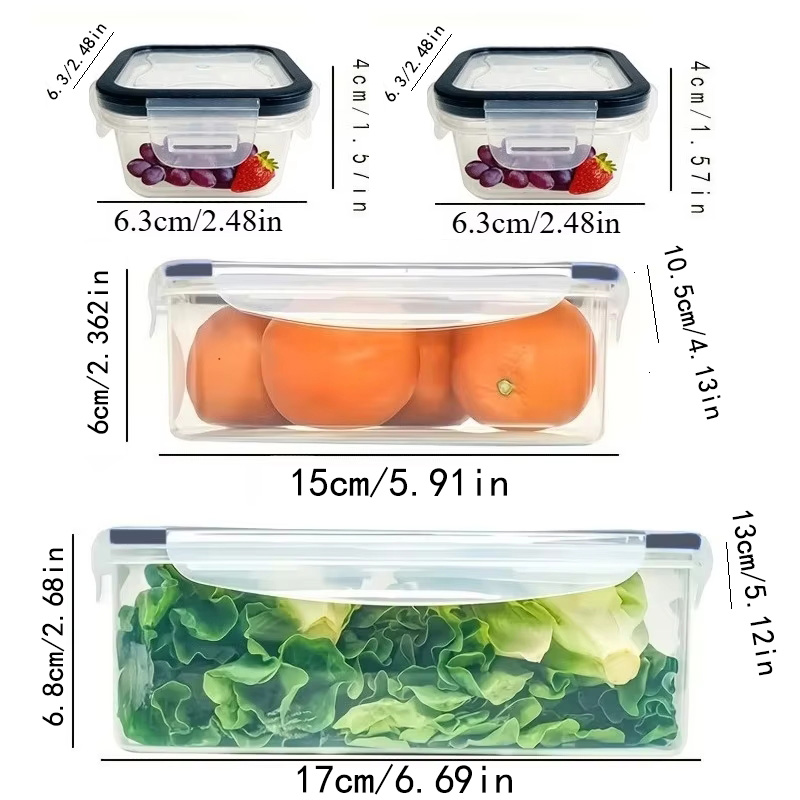 8Pcs 용기 4개 뚜껑 4개 세트 주방 밀폐용기 플라 - Food Storage Vegetables 리뷰 및 가격