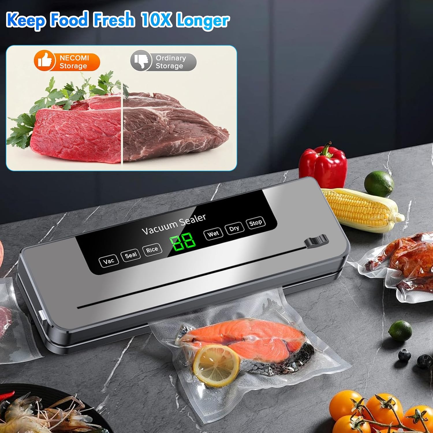 진공 포장기 10개의 봉투 내장 커터 자동 식품 포장기 - Food Storage Vacuum Seal Bags 리뷰 및 가격