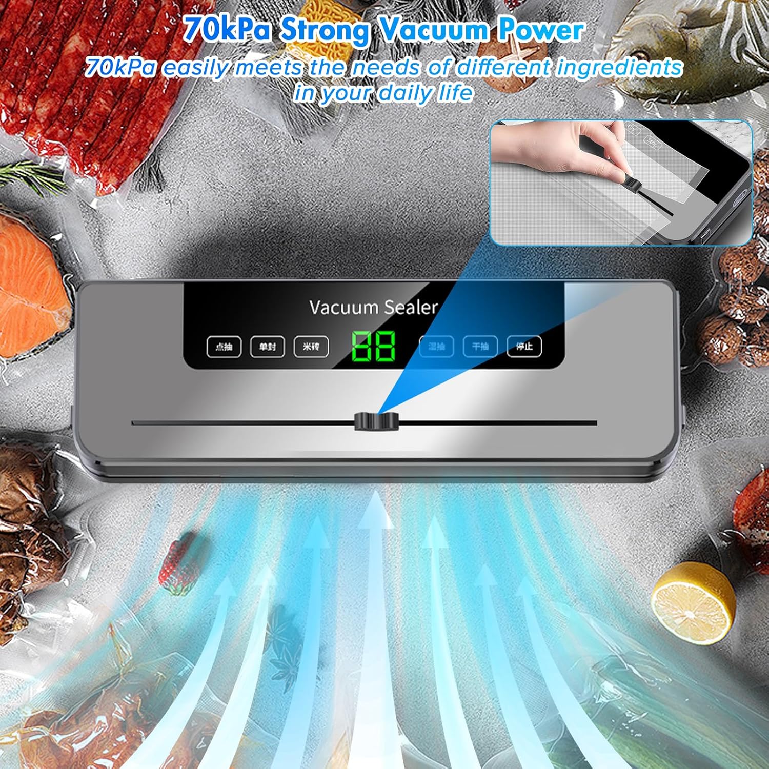 진공 포장기 10개의 봉투 내장 커터 자동 식품 포장기 - Food Storage Vacuum Seal Bags 리뷰 및 가격
