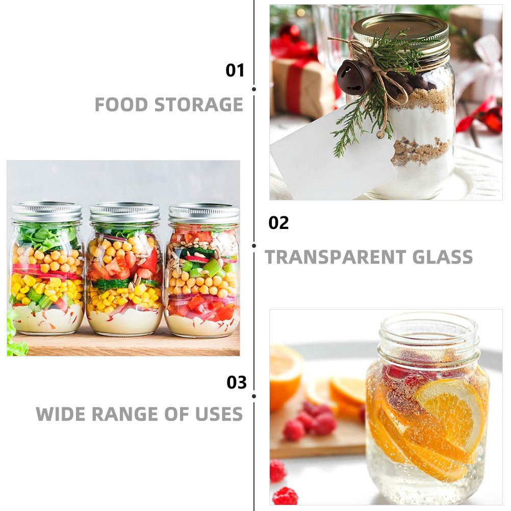 6Pcs 투명한 둥근 유리병, 식품 저장용 밀폐 뚜껑  - Food Storage Jars Airtight 리뷰 및 가격