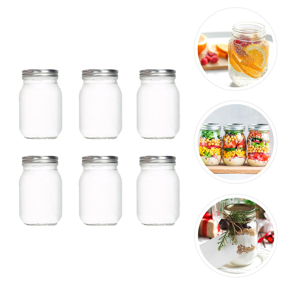 6Pcs 투명한 둥근 유리병, 식품 저장용 밀폐 뚜껑  - Food Storage Jars Airtight 리뷰 및 가격