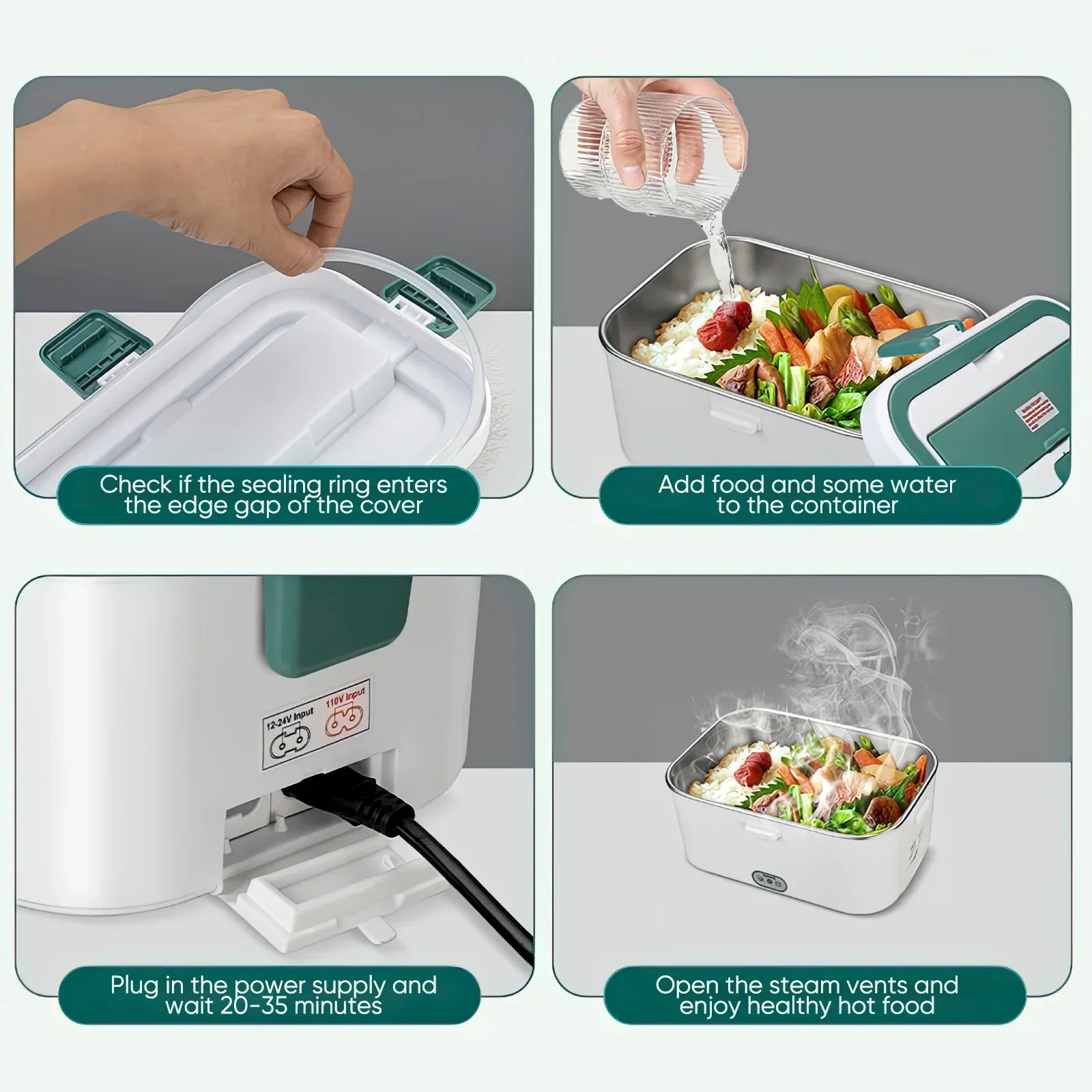 전기 도시락 상자 식품 워머 1.8L 80W 야외 캠핑 - Food Storage Camping 리뷰 및 가격