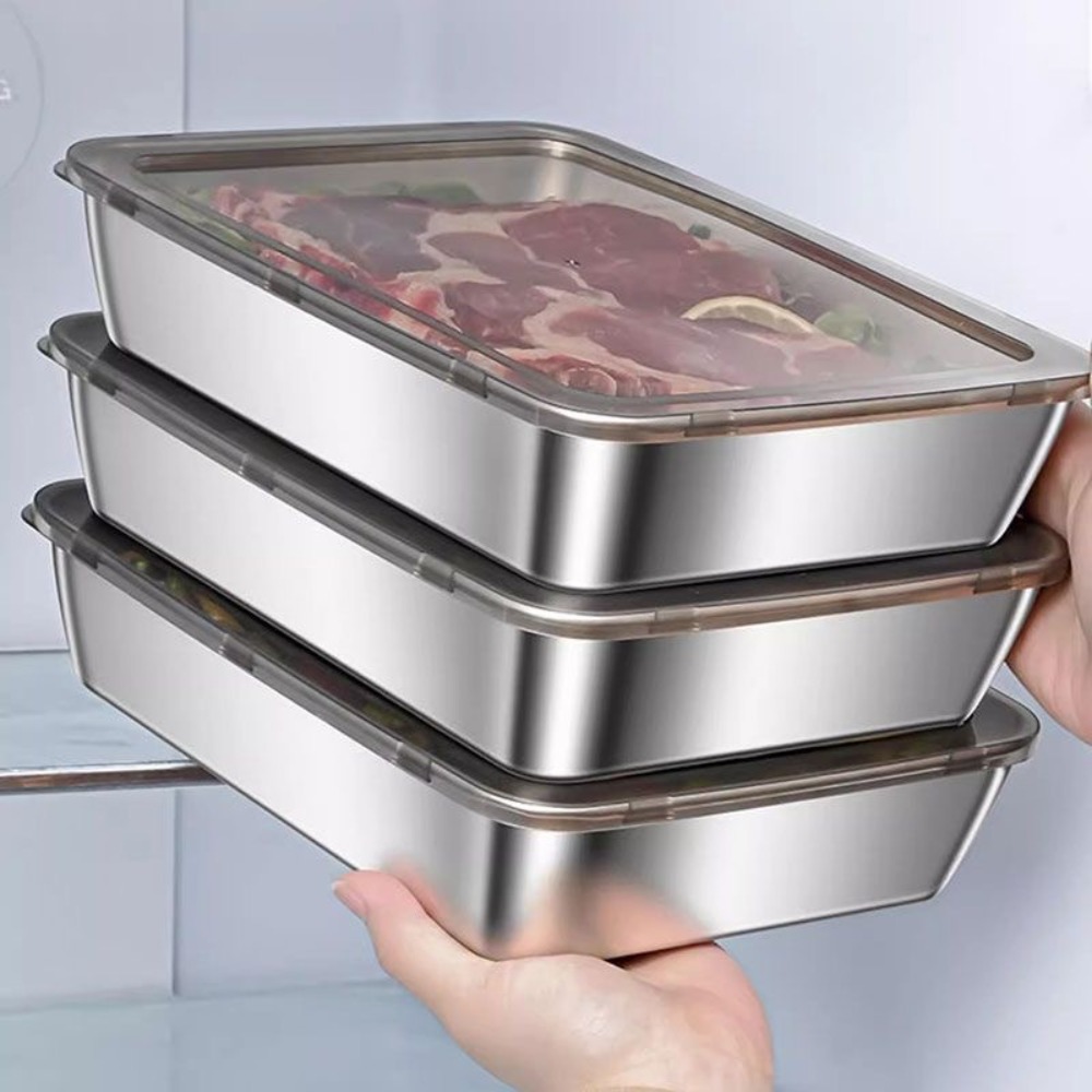식품 등급 스테인리스 스틸 서빙 트레이(뚜껑 포함),  - Storage Food Tray 리뷰 및 가격