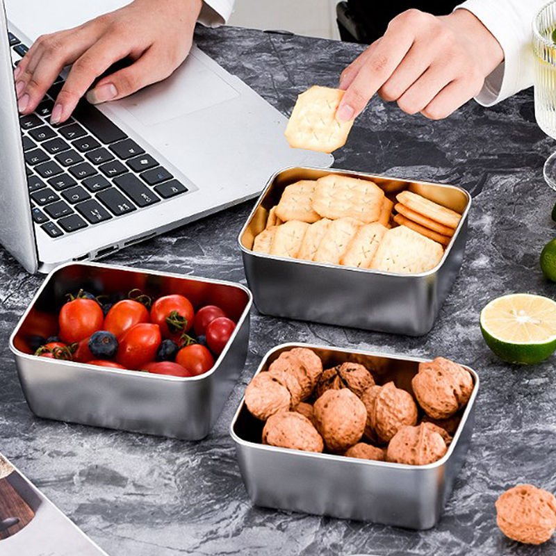플라스틱 뚜껑이 있는 스테인리스 스틸 냉장고 식품 보관 - Food Storage And Preparation 리뷰 및 가격