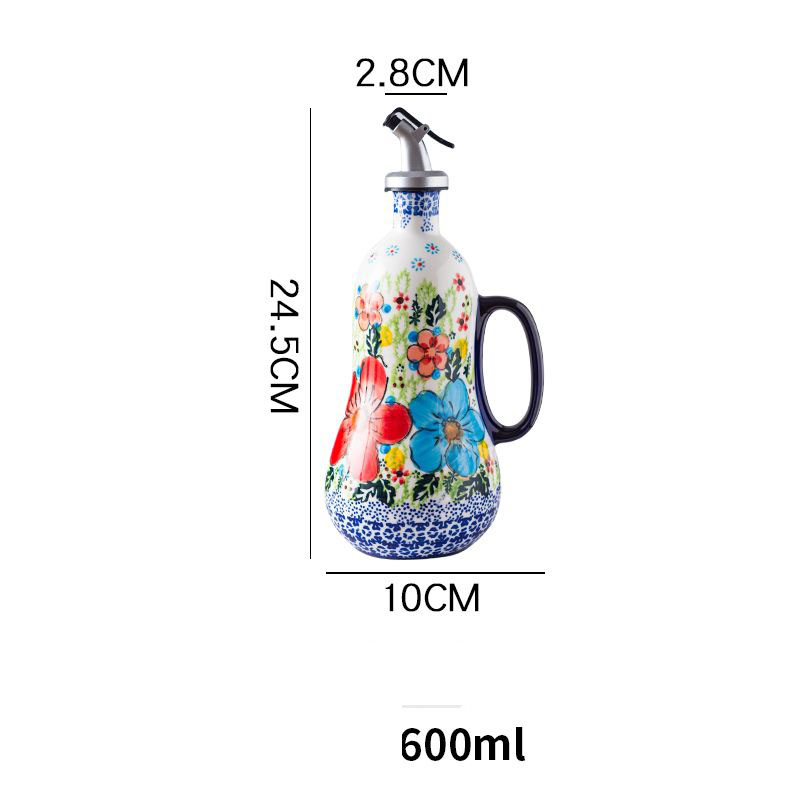 꽃무늬 세라믹 올리브 오일 병 간장 식초 다기능 주방  - Food Storage In Plants 리뷰 및 가격