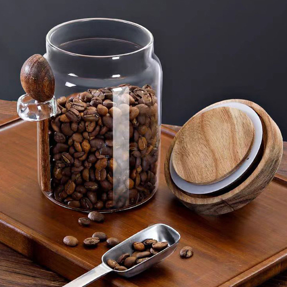 투명 유리 식품 보관 용기, 밀폐형 나무 뚜껑 커피 용 - Food Storage Jars Airtight 리뷰 및 가격