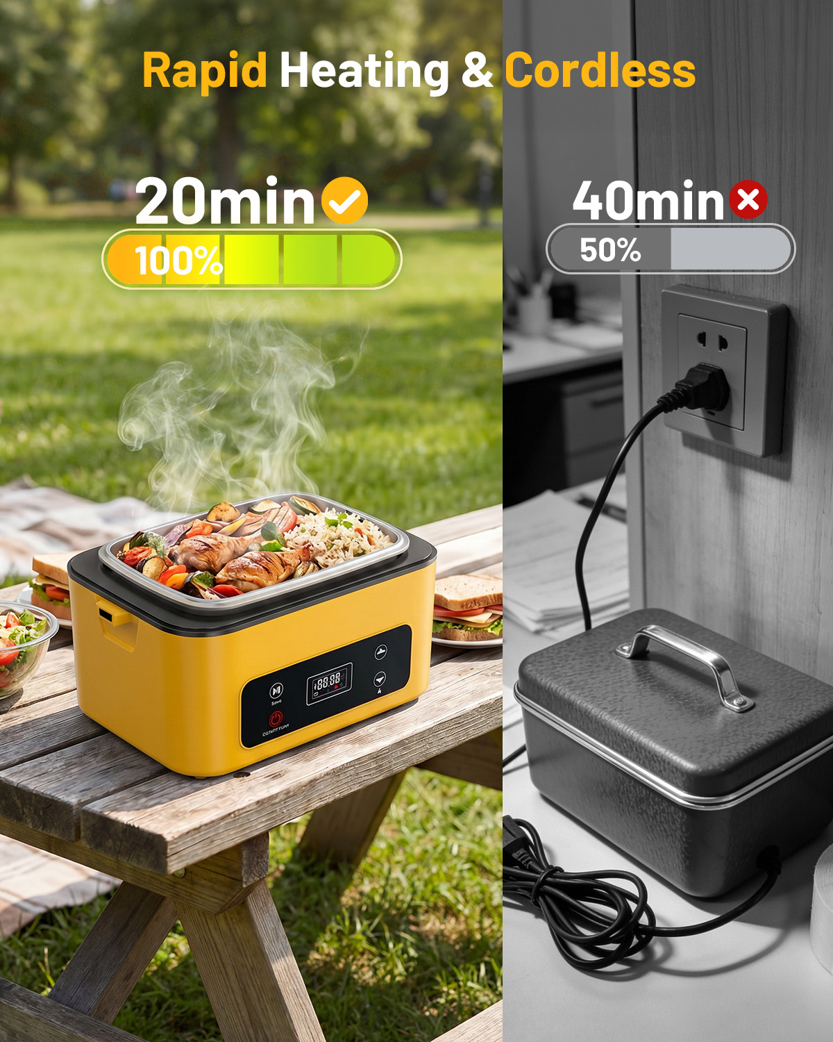 태스크스타 휴대용 가열 도시락 40온스 무선 누수 방지 - Food Storage Camping 리뷰 및 가격