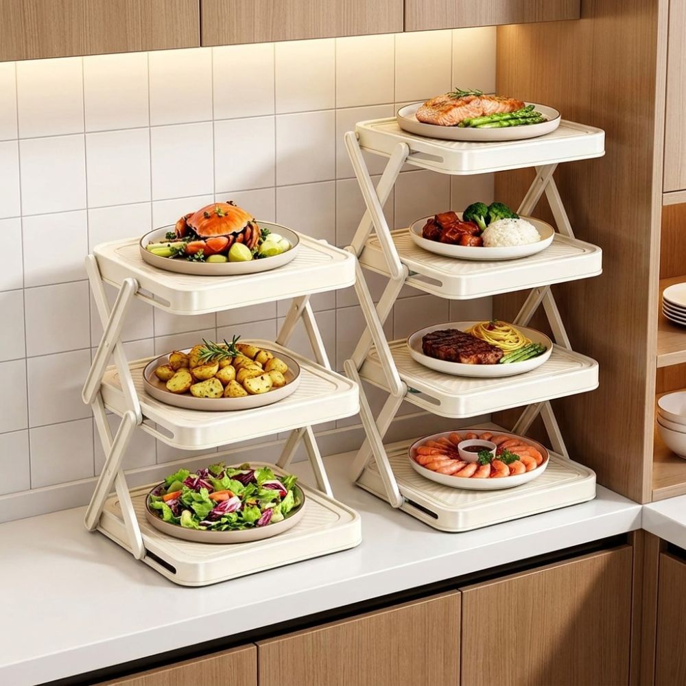 3/4단 식기 보관 랙 공간 절약형 접이식 음식 준비대 - Food Storage And Preparation 리뷰 및 가격